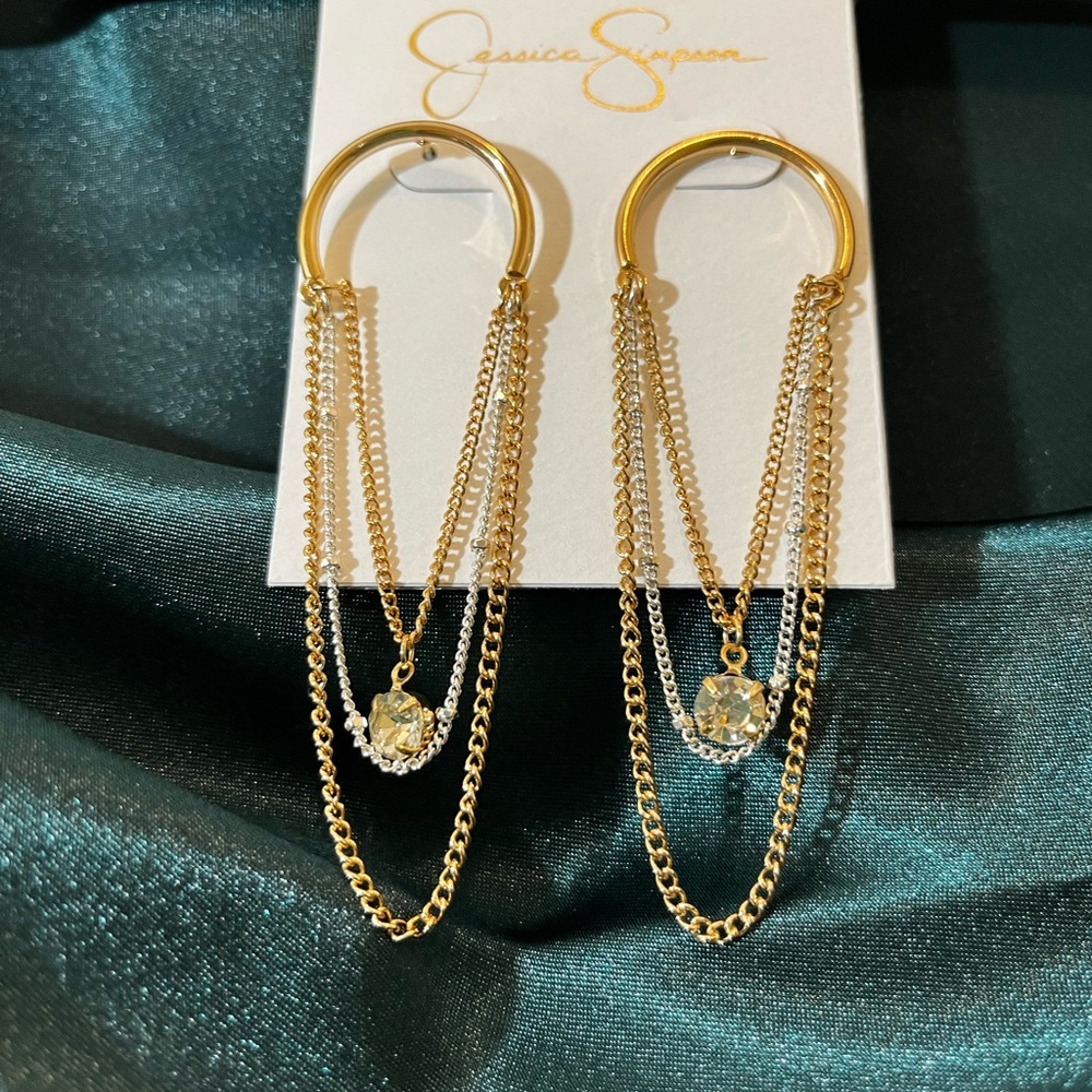 Jessica Simpson NEW gold/silver earrings